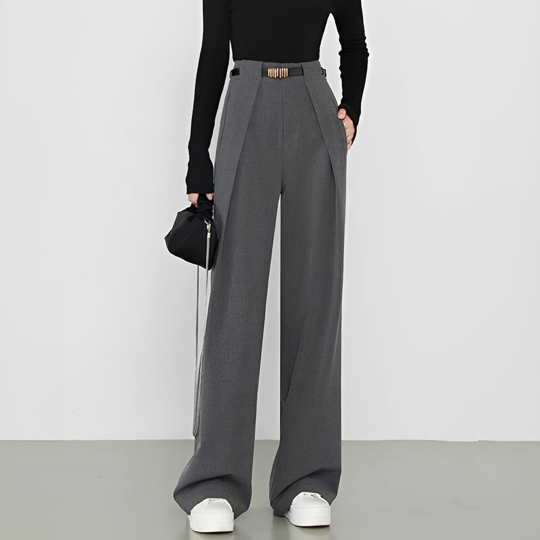 Hasmin - Pantalons droits à poches simples