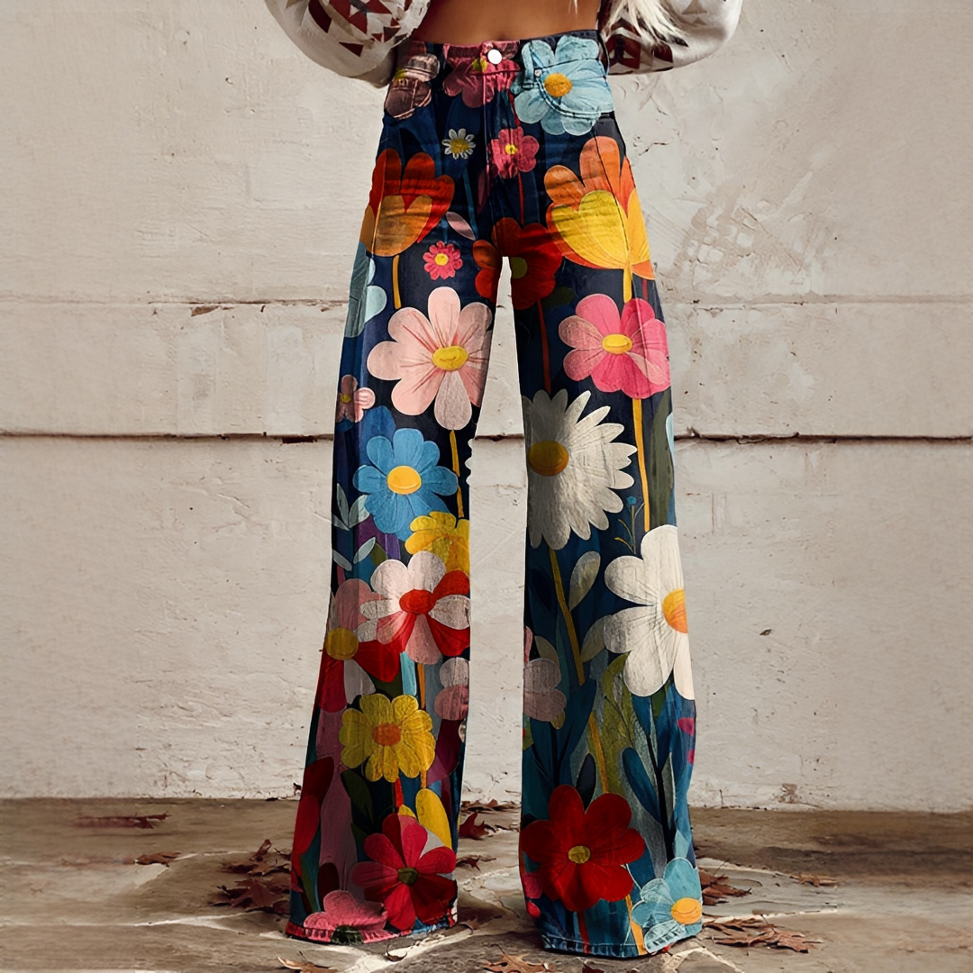Charo - Pantalon large à imprimé floral pour femme