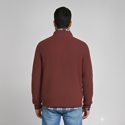 Drix - Warmer und bequemer Herrenpullover mit halbem Reißverschluss