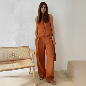 Eunise - Ensemble élégant de haut et pantalon