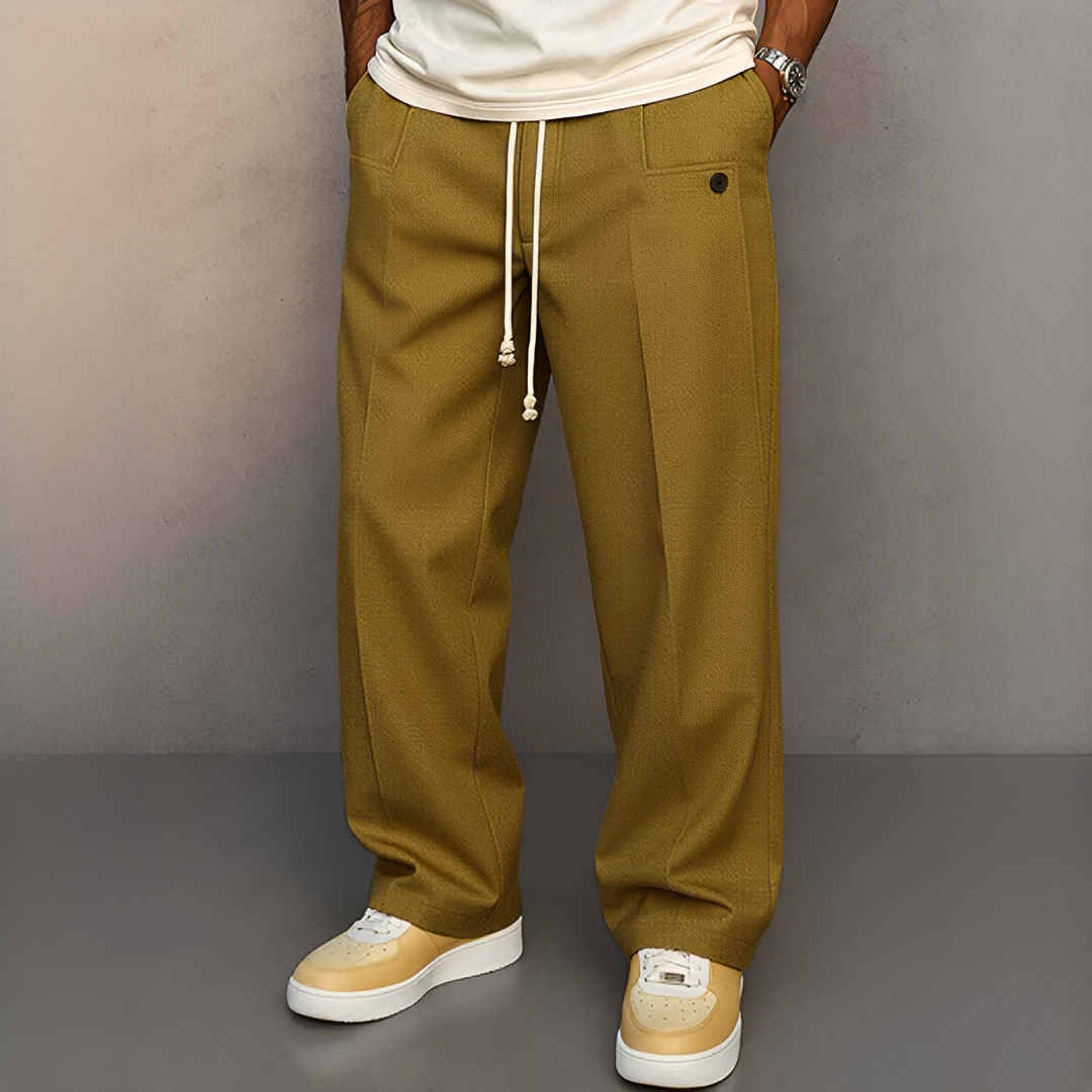 Clent - Pantalon élégant avec cordon de serrage pour homme