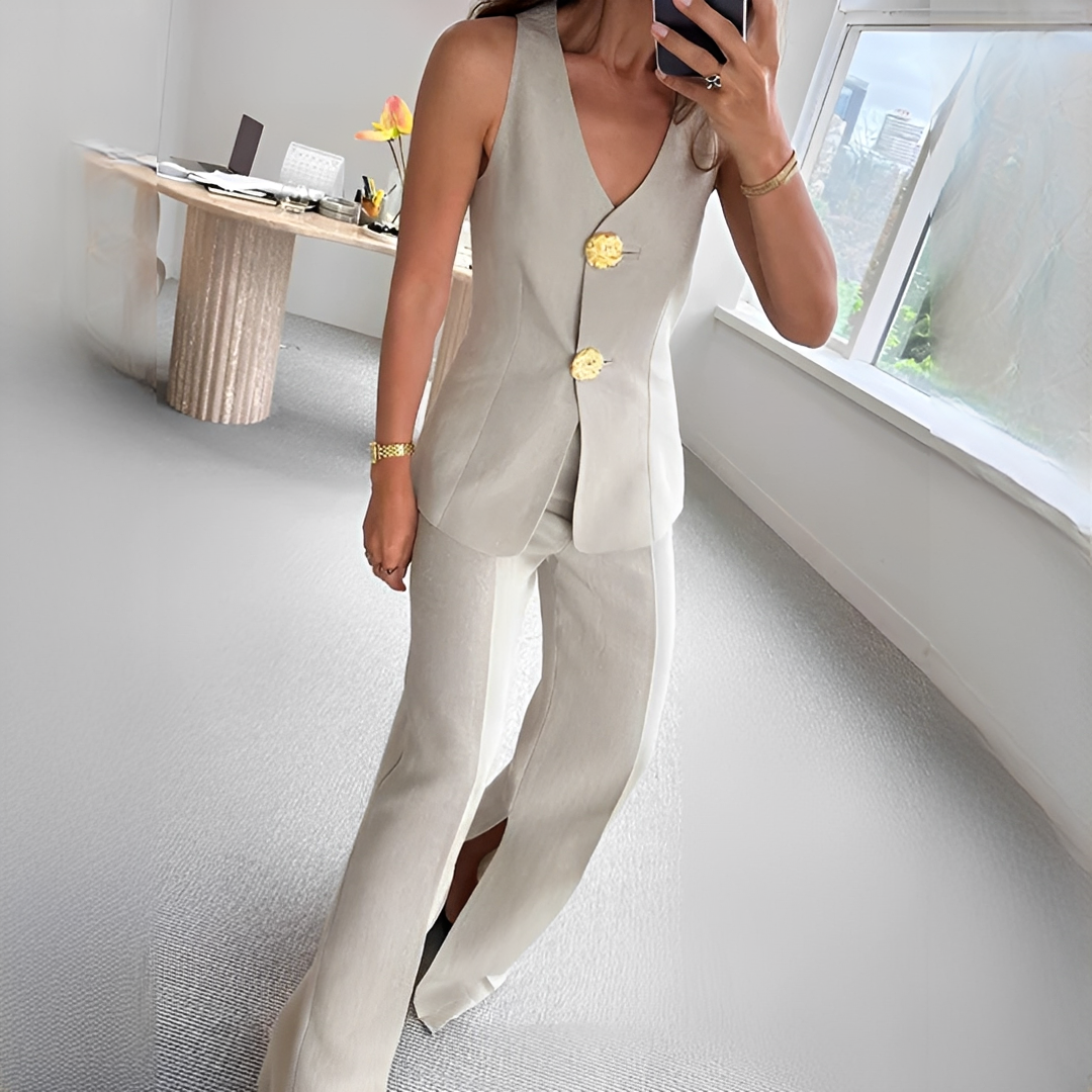 Verna - Ensemble décontracté haut sans manches et pantalon