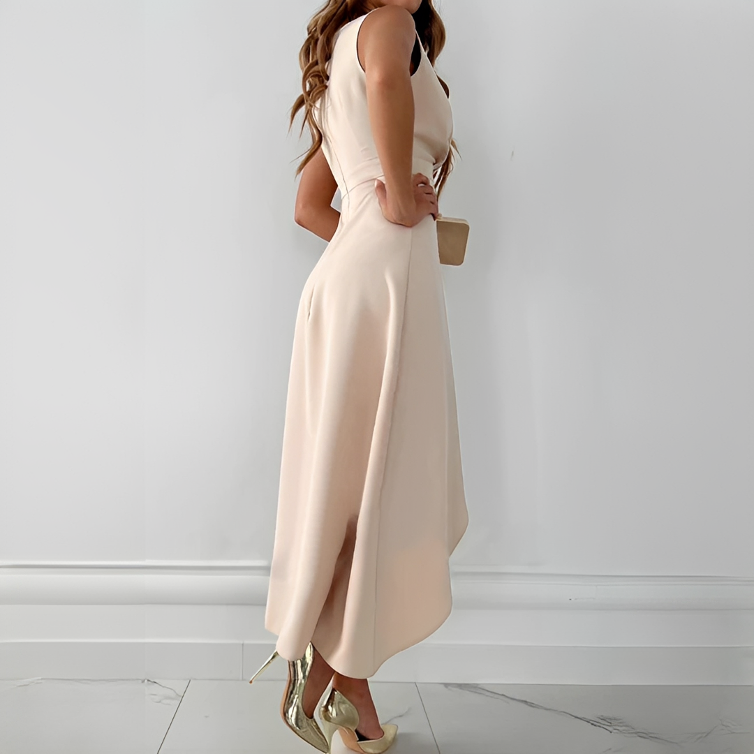 Alemarie - Robe portefeuille sans manches élégante pour femme