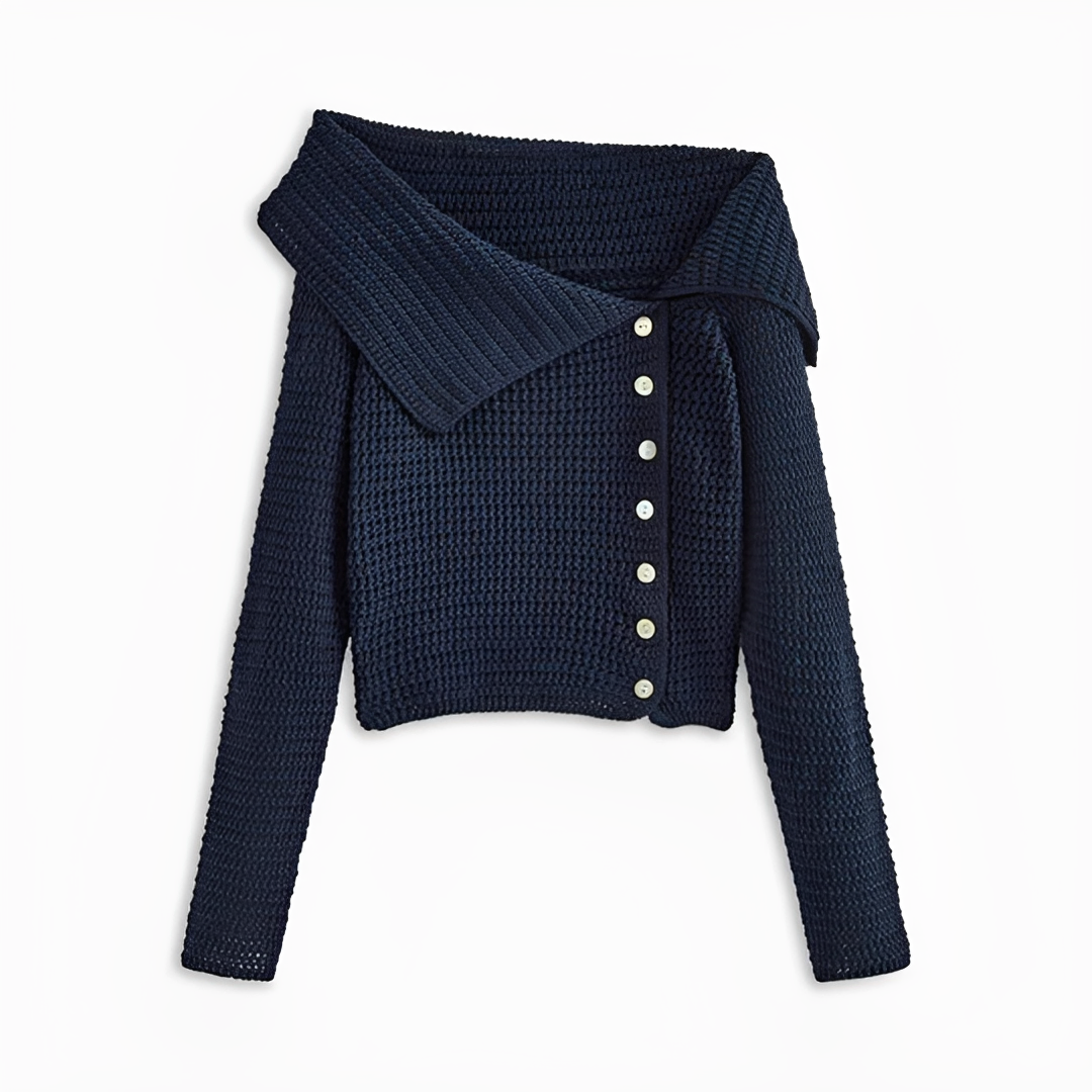 Ginalyn - Pull asymétrique à épaule découverte