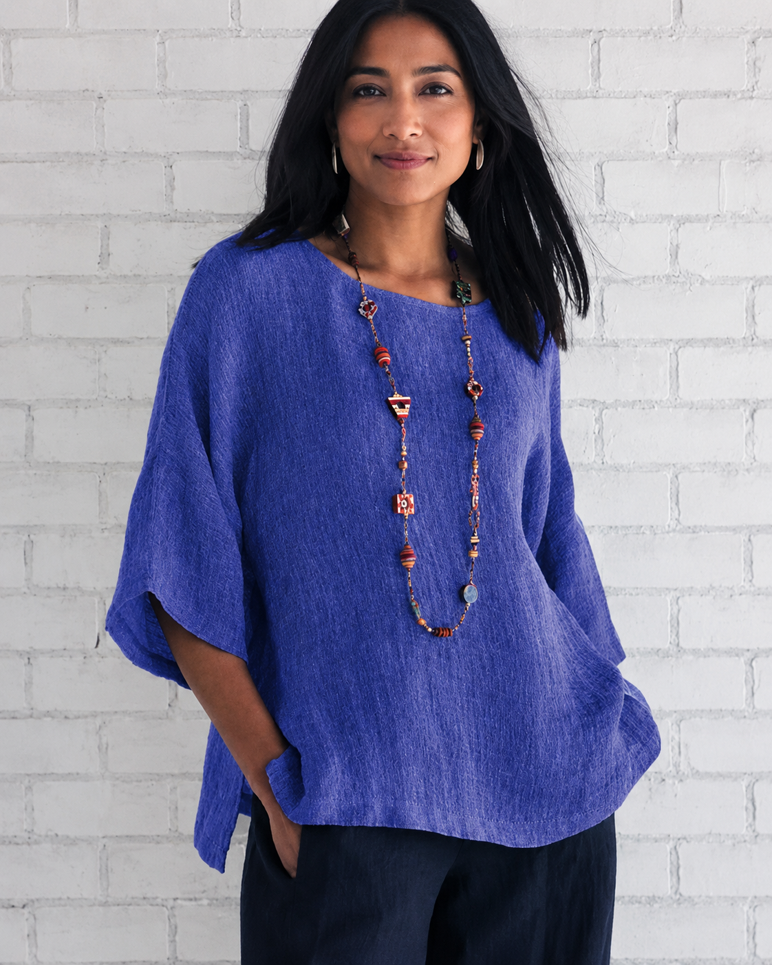 Natalina - Blouse Élégante à Col Rond