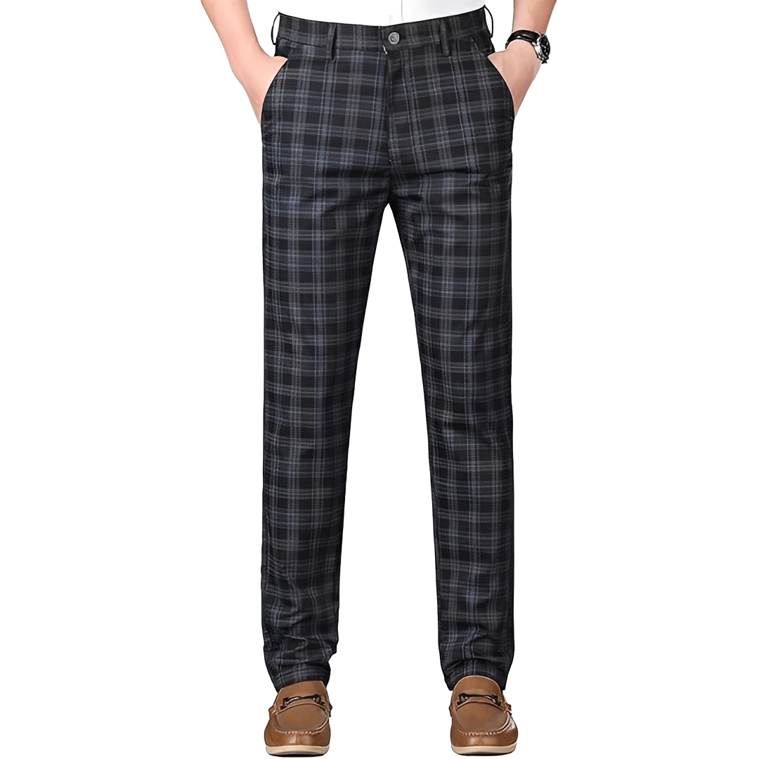 Hayavert - Pantalon à carreaux tendance pour homme