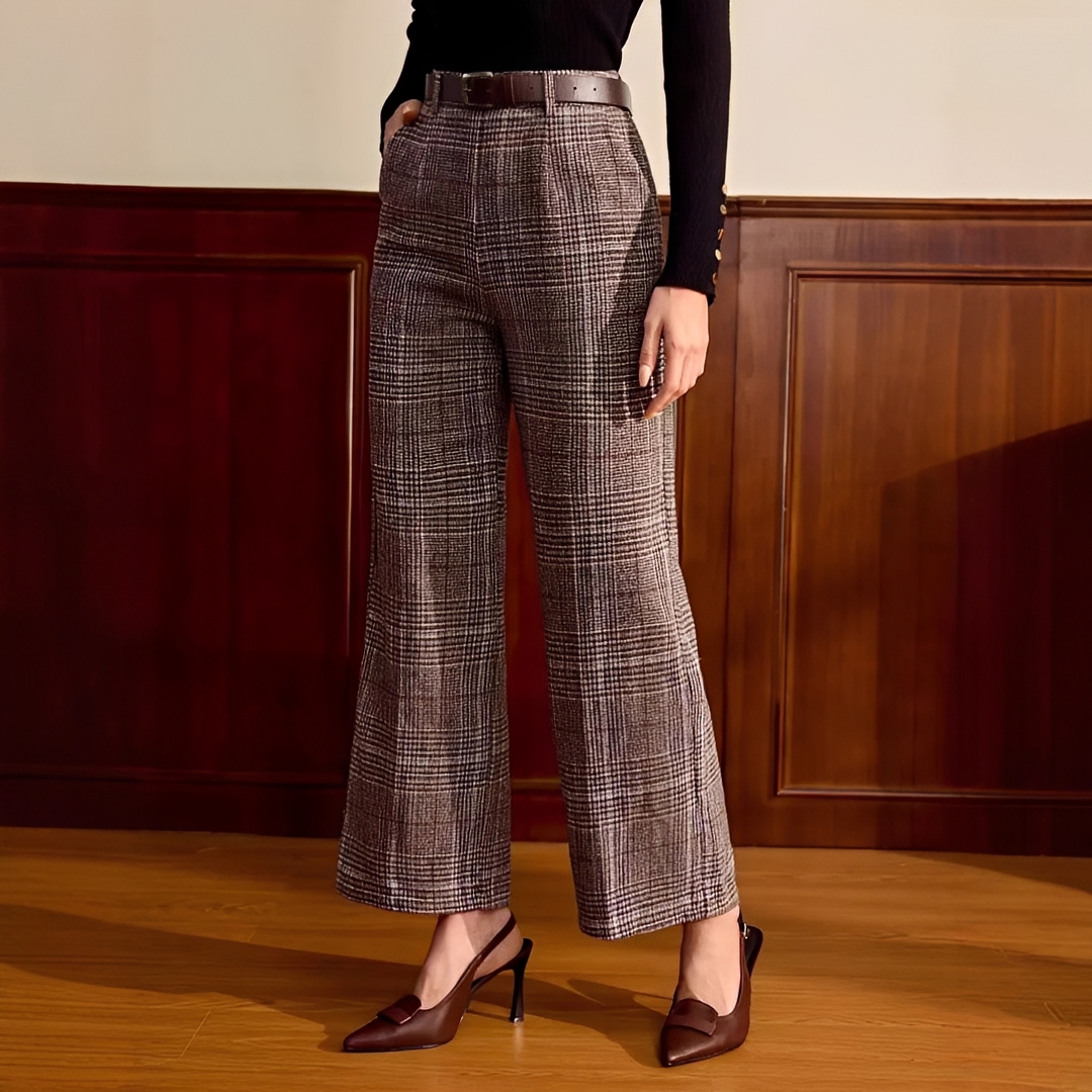 Christabel - Pantalon à Carreaux Taille Haute
