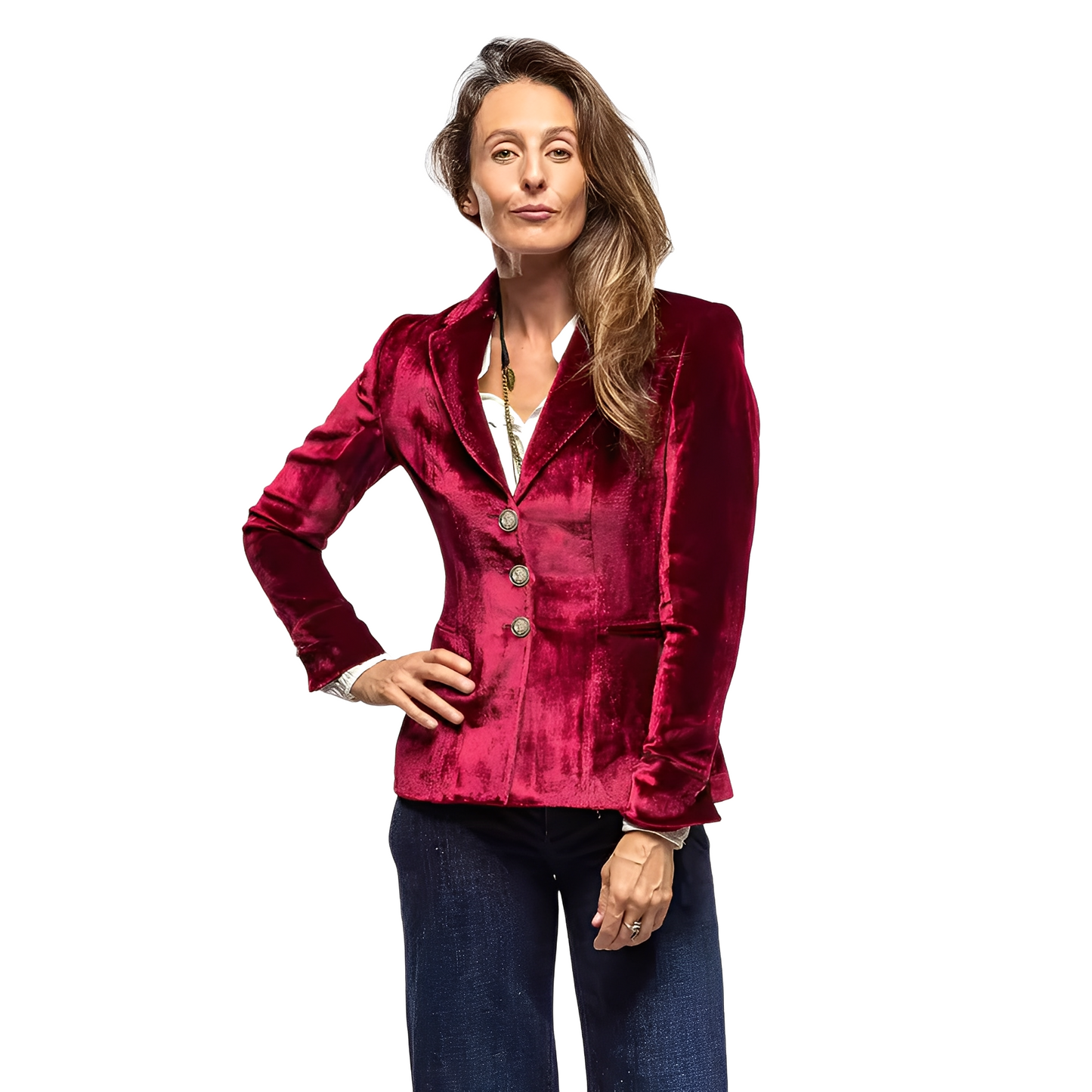 Martha - Blazer élégant avec col en velours à revers pour femmes