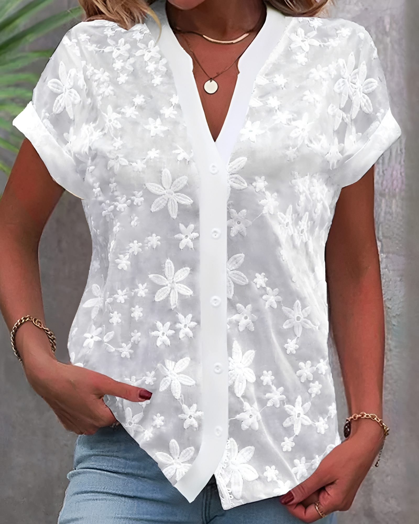 Delaney - Blouse Élégante à Boutons