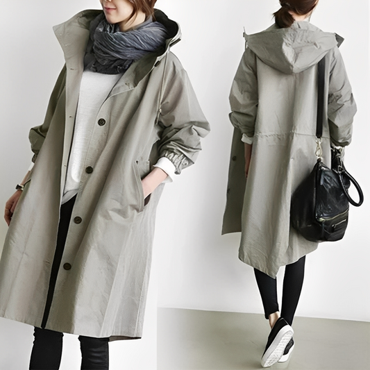 Kyla - Trench-coat confortable à capuche pour femmes