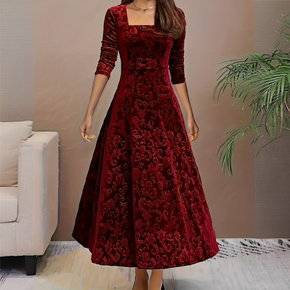 Malvina - Elegantes Kleid mit eckigem Ausschnitt für Damen