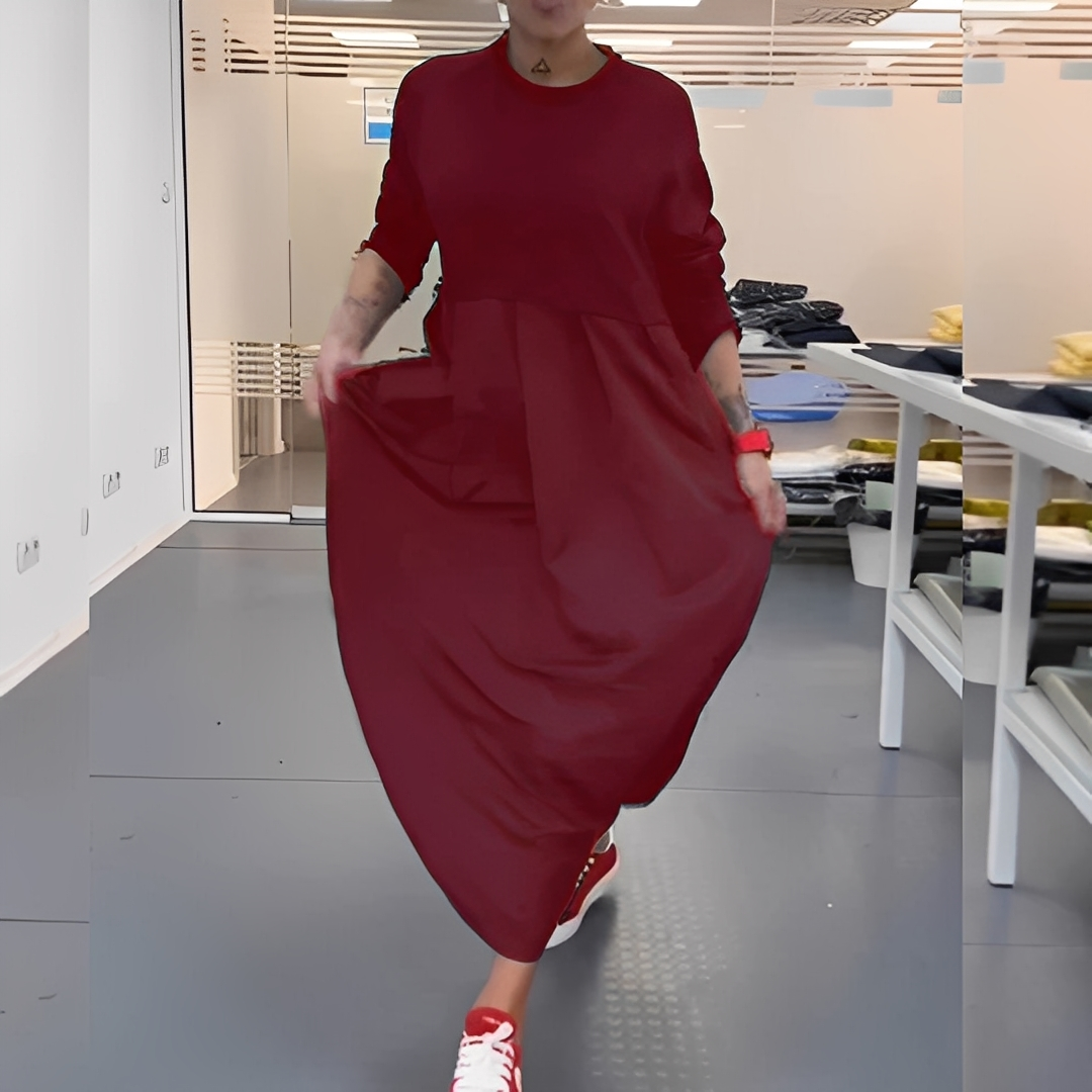 Gisèle - Casual dress with round neckline for women