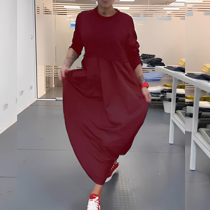 Gisèle - Casual dress with round neckline for women