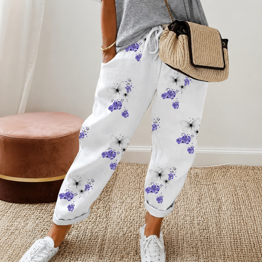 Chelease - Pantalon Décontracté à Cordon