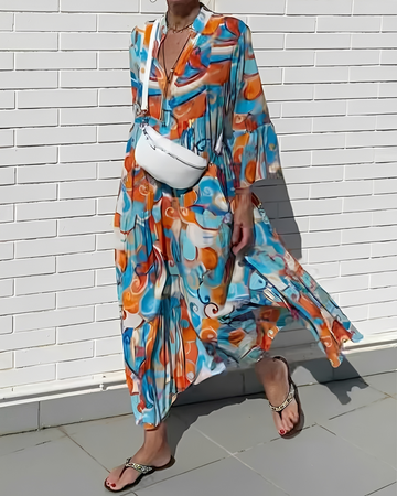 Giana - Robe midi confortable à col en V