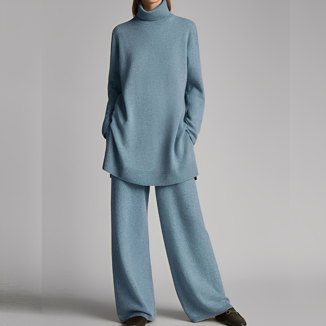 Mireille - Pull et pantalon d'hiver décontractés pour femmes ensemble