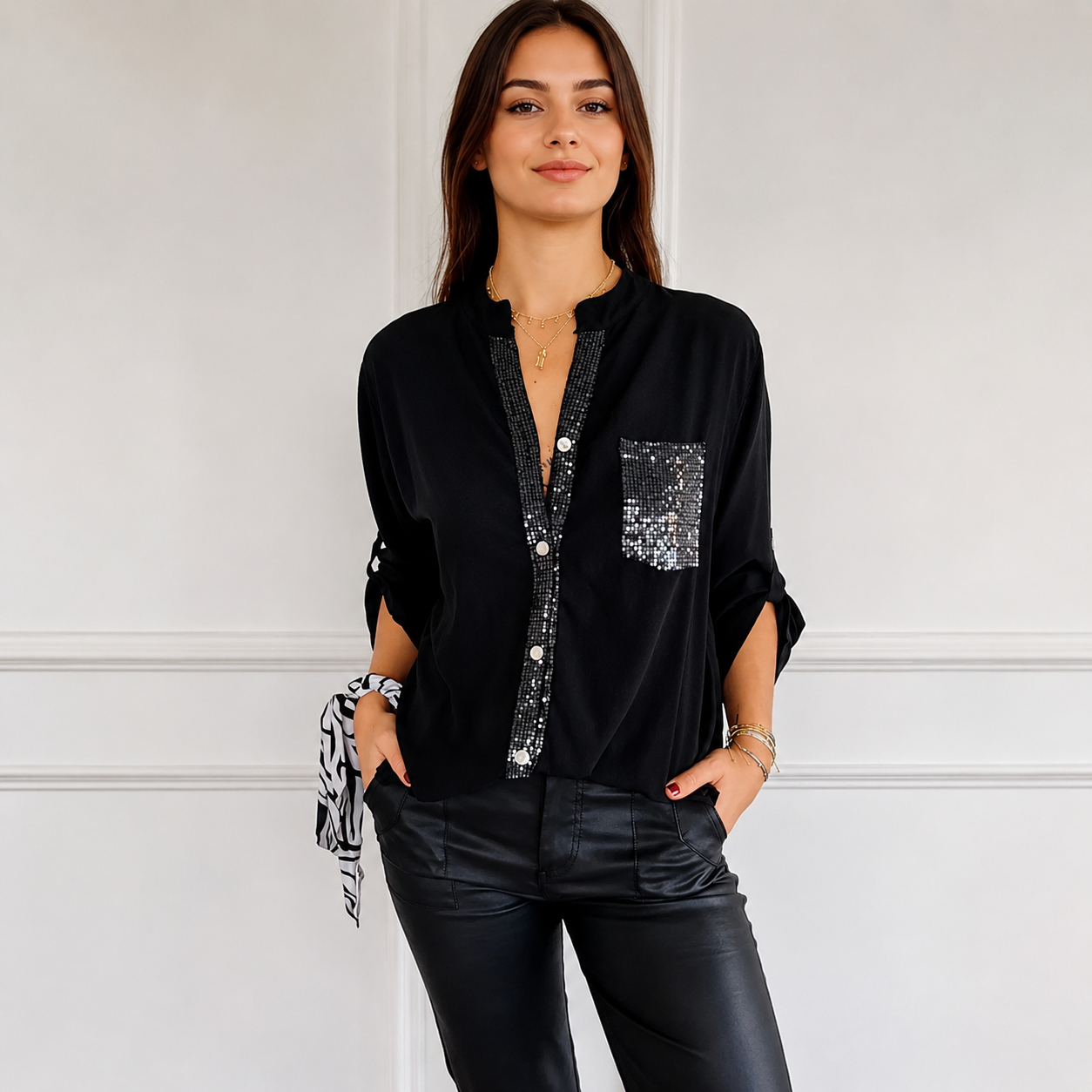 Chalise - Blouse Élégante à Boutons