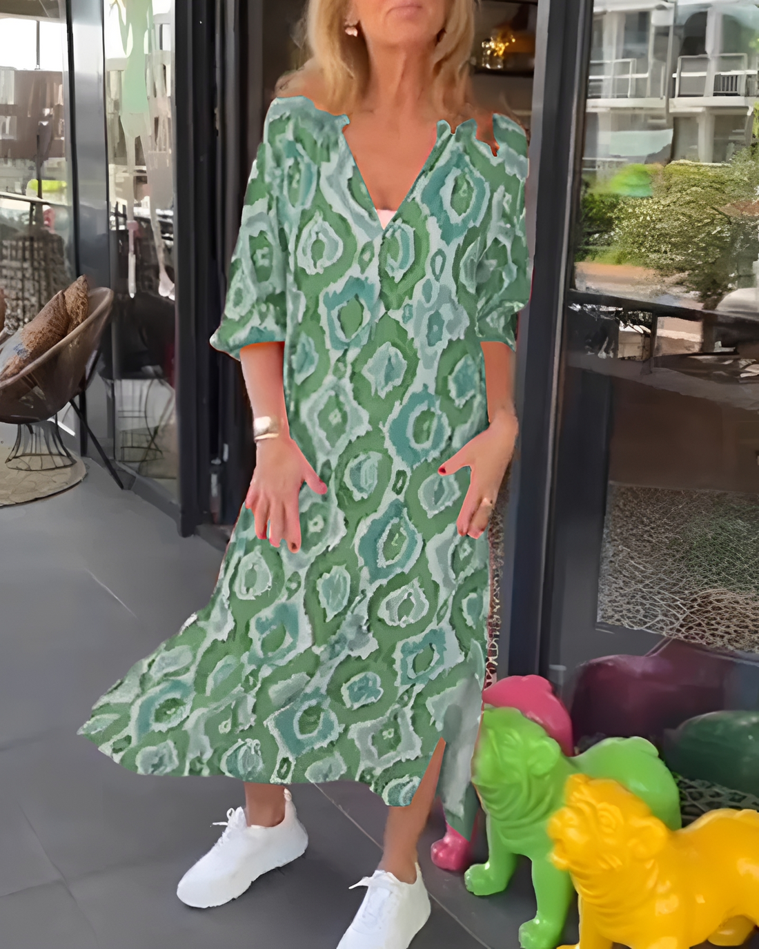 Rachael - Robe Midi Élégante à Col en V