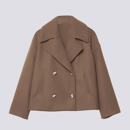 Bethney - Veste courte raffinée en laine avec col à revers pour femmes