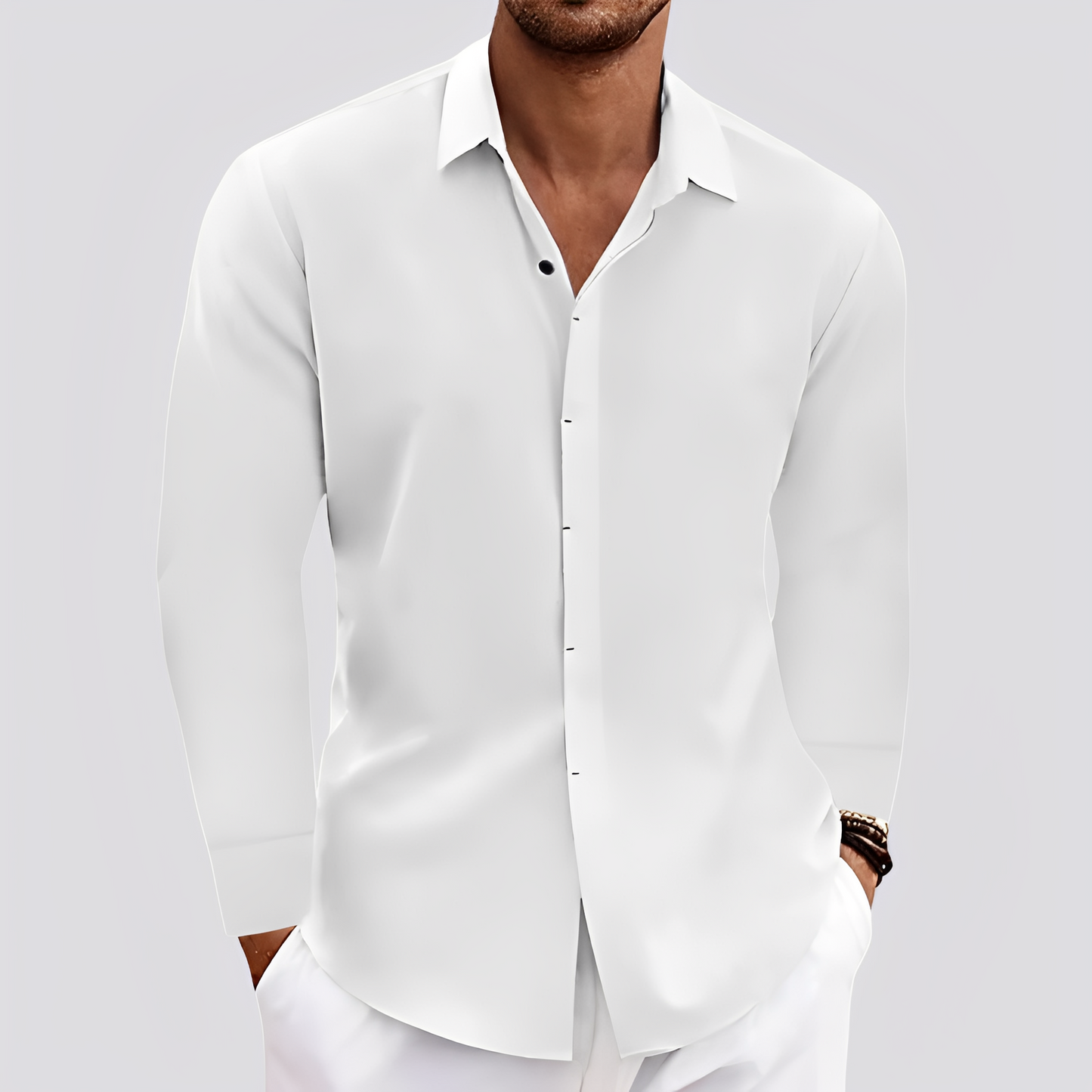 Felix - Chemise en lin à manches longues pour hommes