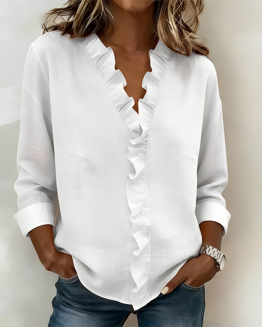 Marjorie - Blouse Élégante à Manches Longues