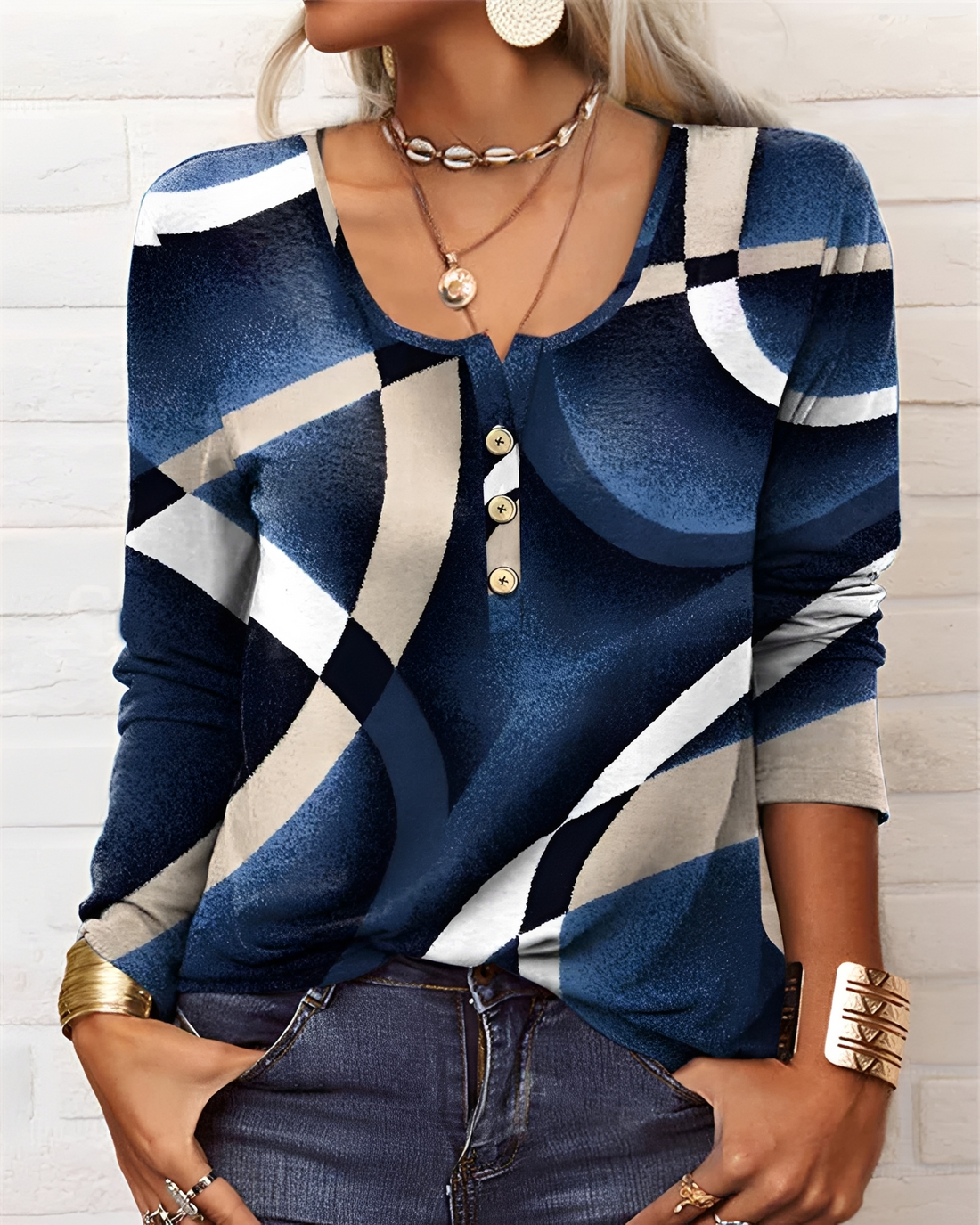 Alejandra - Blouse Élégante à Demi-Boutons