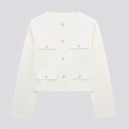 Emelia - Short and elegant women's jacket with buttons