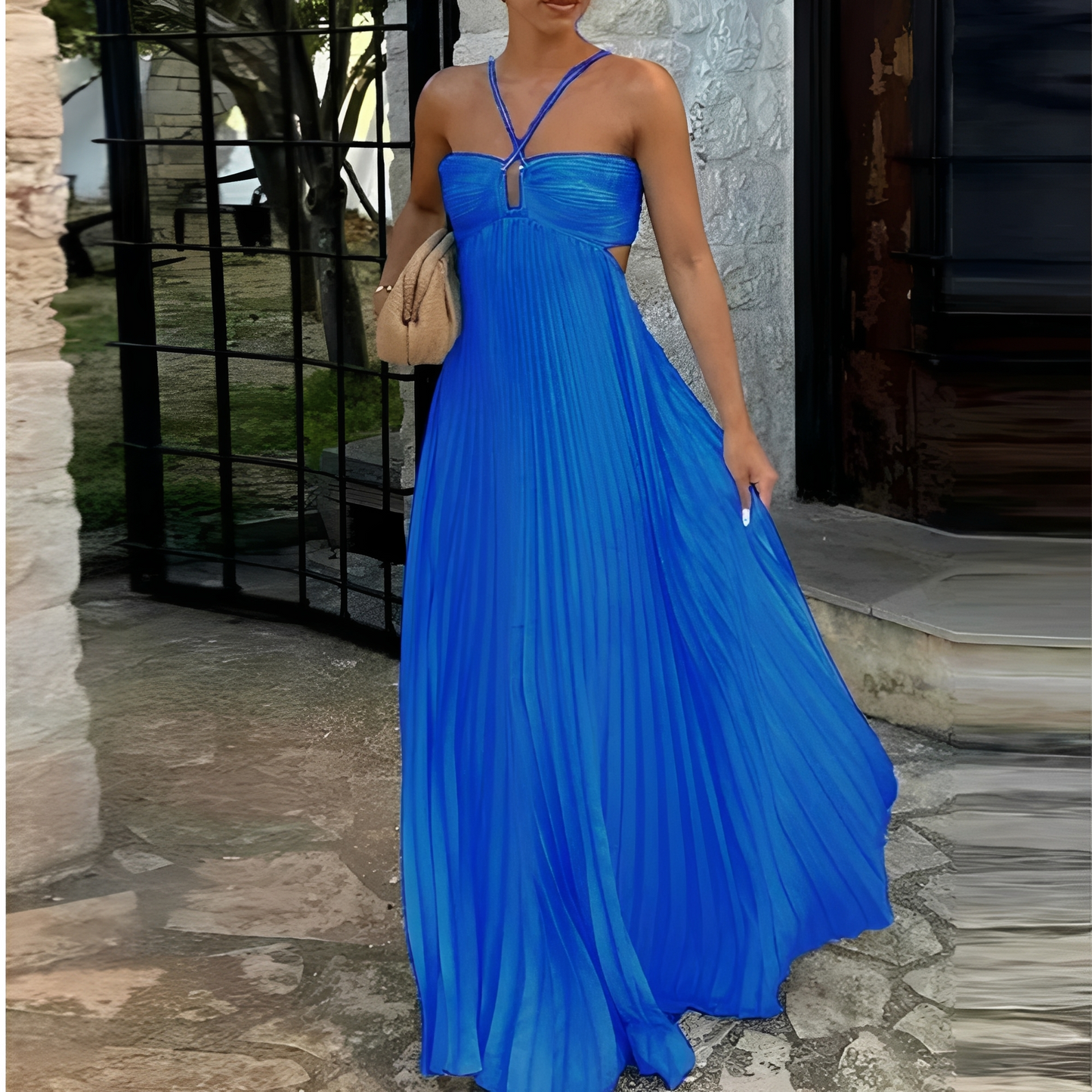 Marnie - Elegant long dress with folds for women