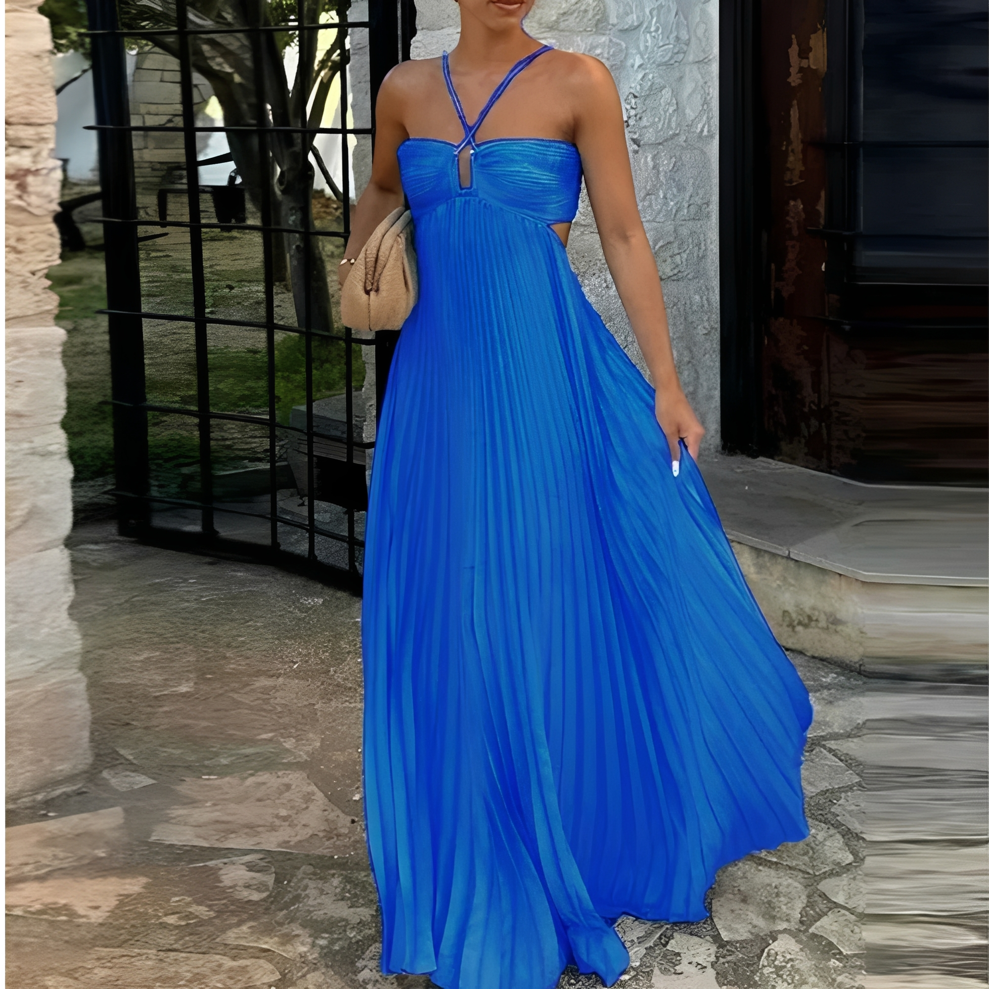 Marnie - Robe longue chic avec plis pour femmes