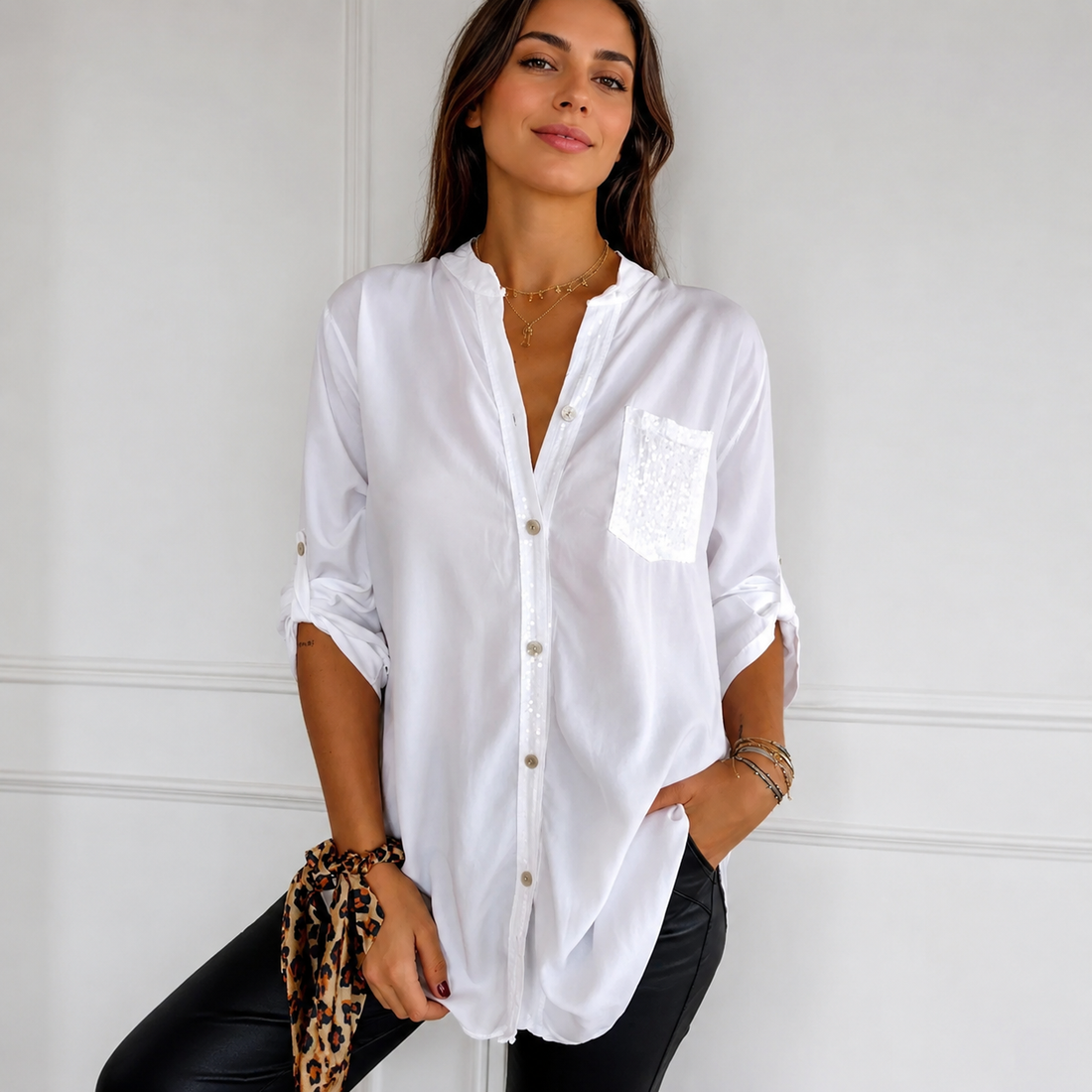 Chalise - Blouse Élégante à Boutons