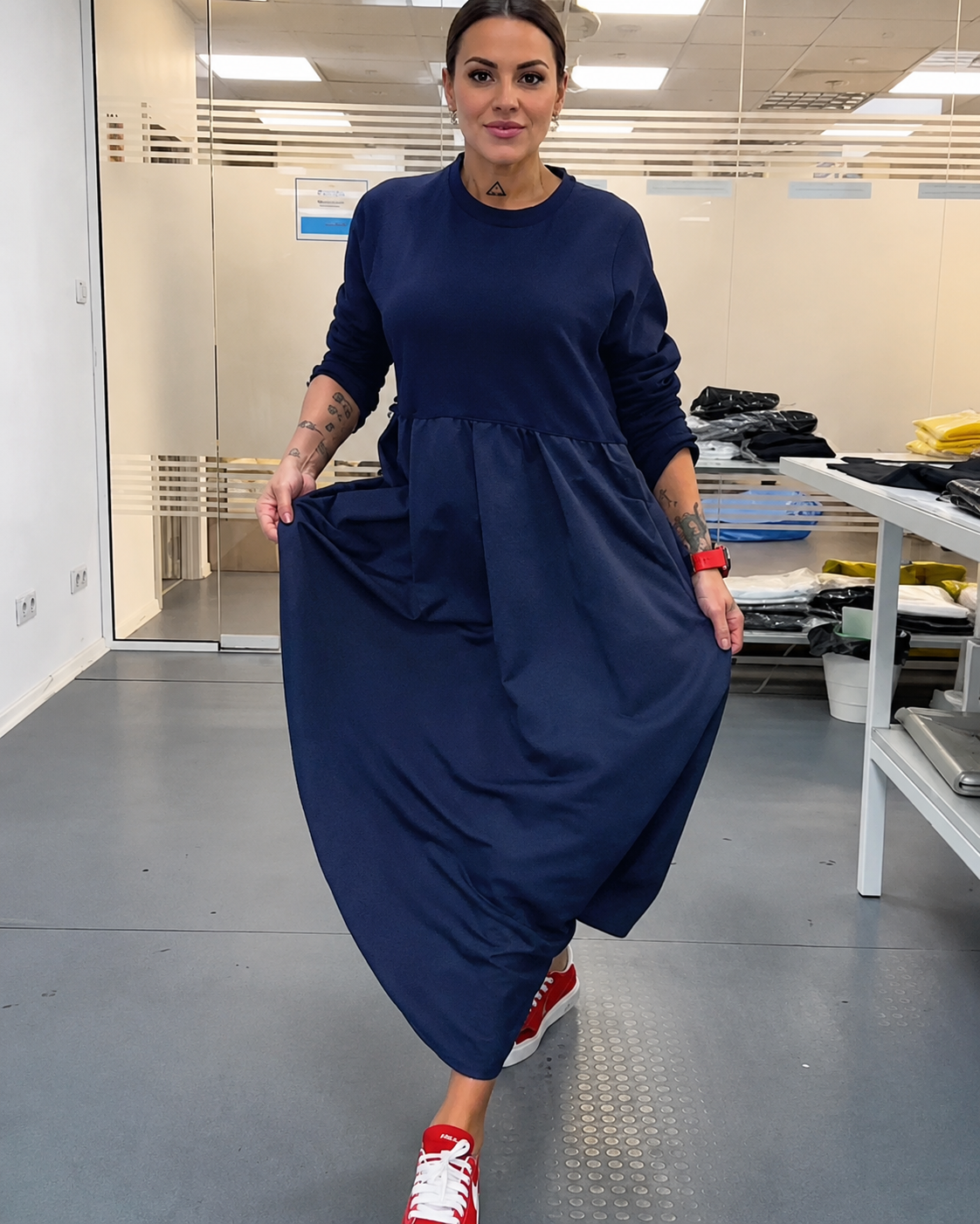 Imelda - Robe Décontractée à Col Rond