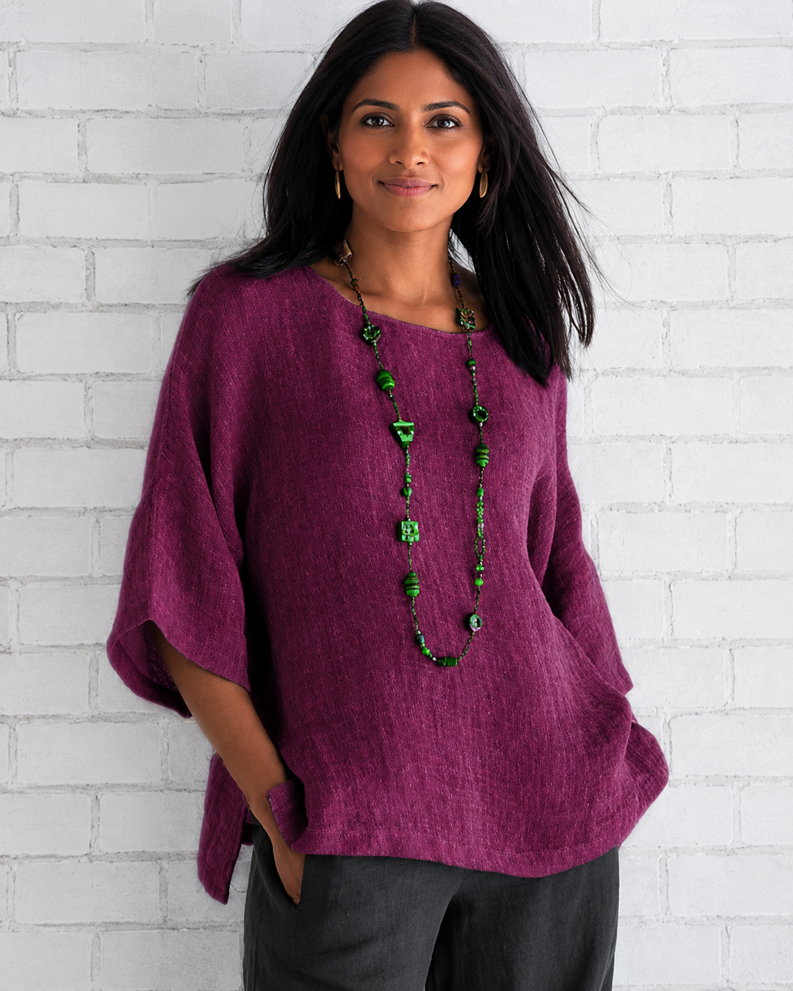 Natalina - Blouse Élégante à Col Rond