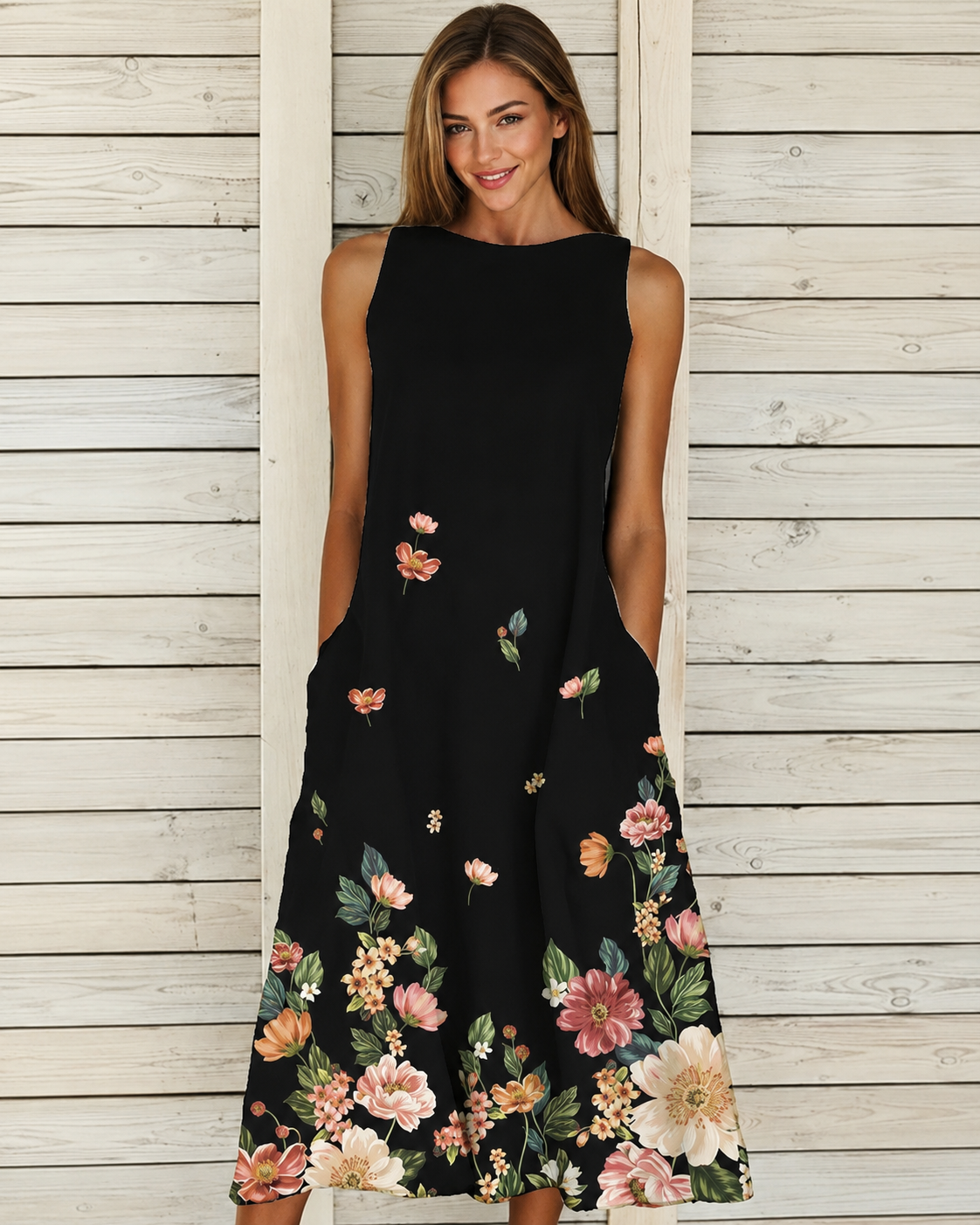Denique - Robe Midi Vintage Fluide