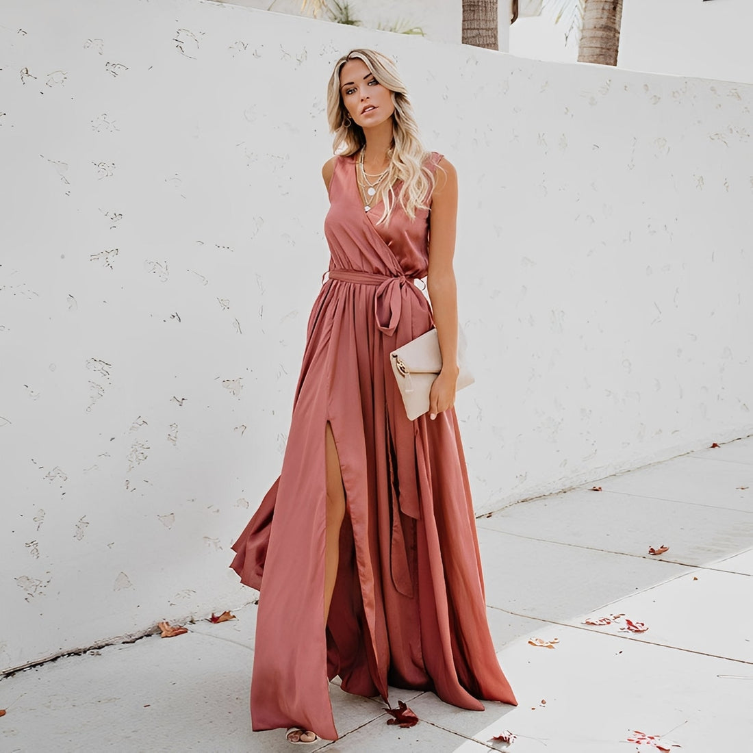 Jamie - Robe maxi élégante avec fente latérale pour femmes