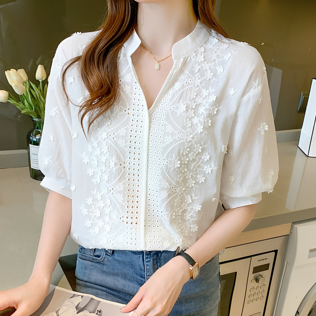 Monika - Chemisier pour femme - pour un look de tous les jours