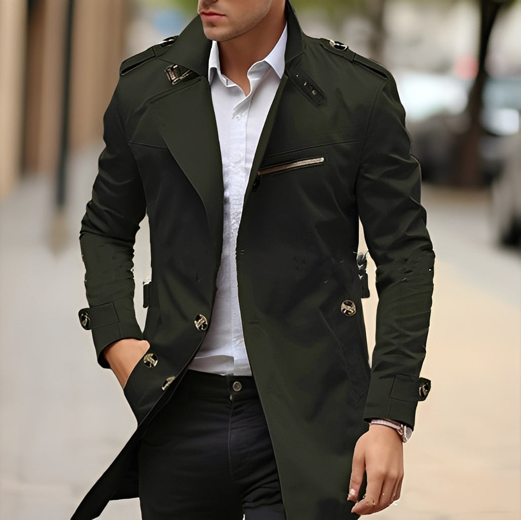 Ansel - Trench coat stylé avec col classique pour hommes