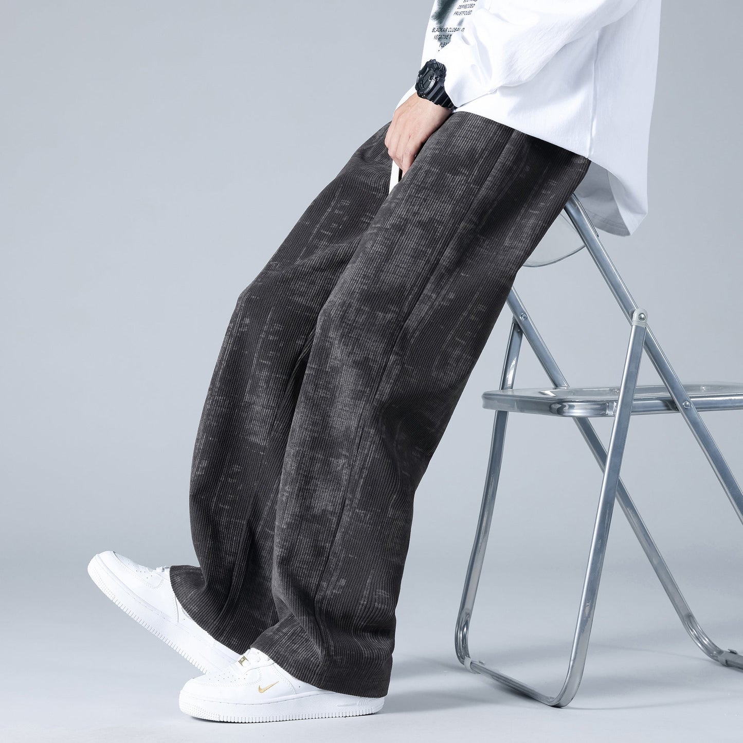 Larry - Pantalon de jogging en velours côtelé chic et spacieux pour hommes