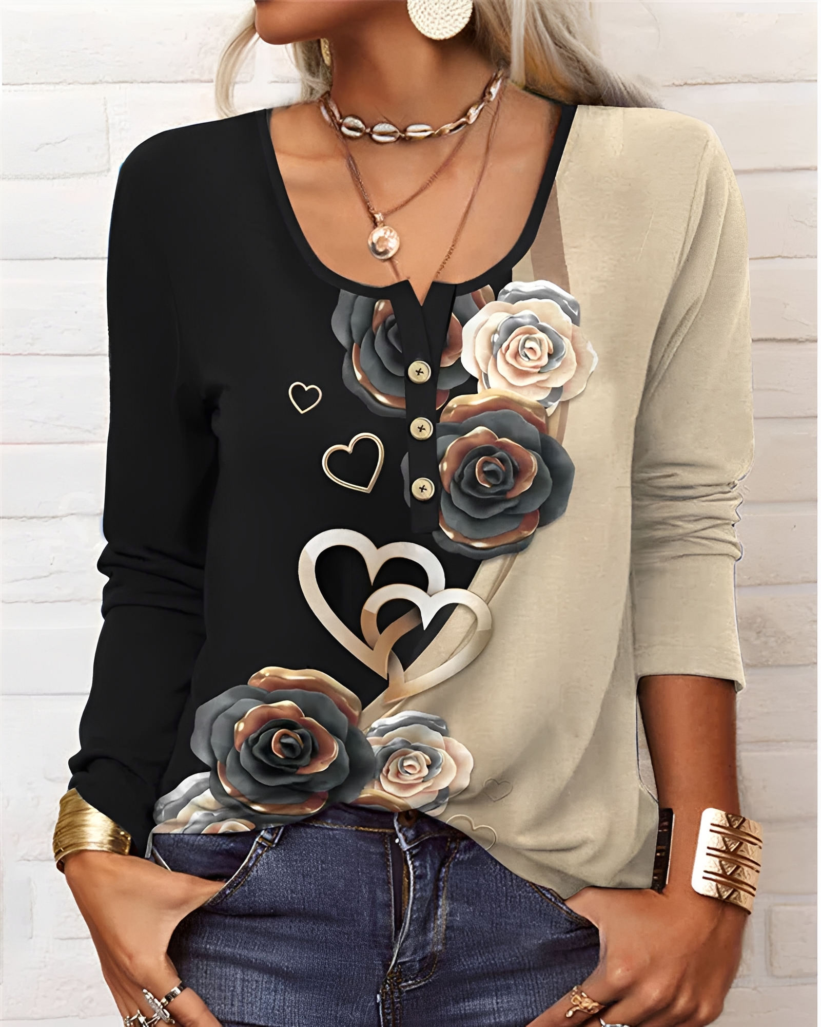 Alejandra - Blouse Élégante à Demi-Boutons
