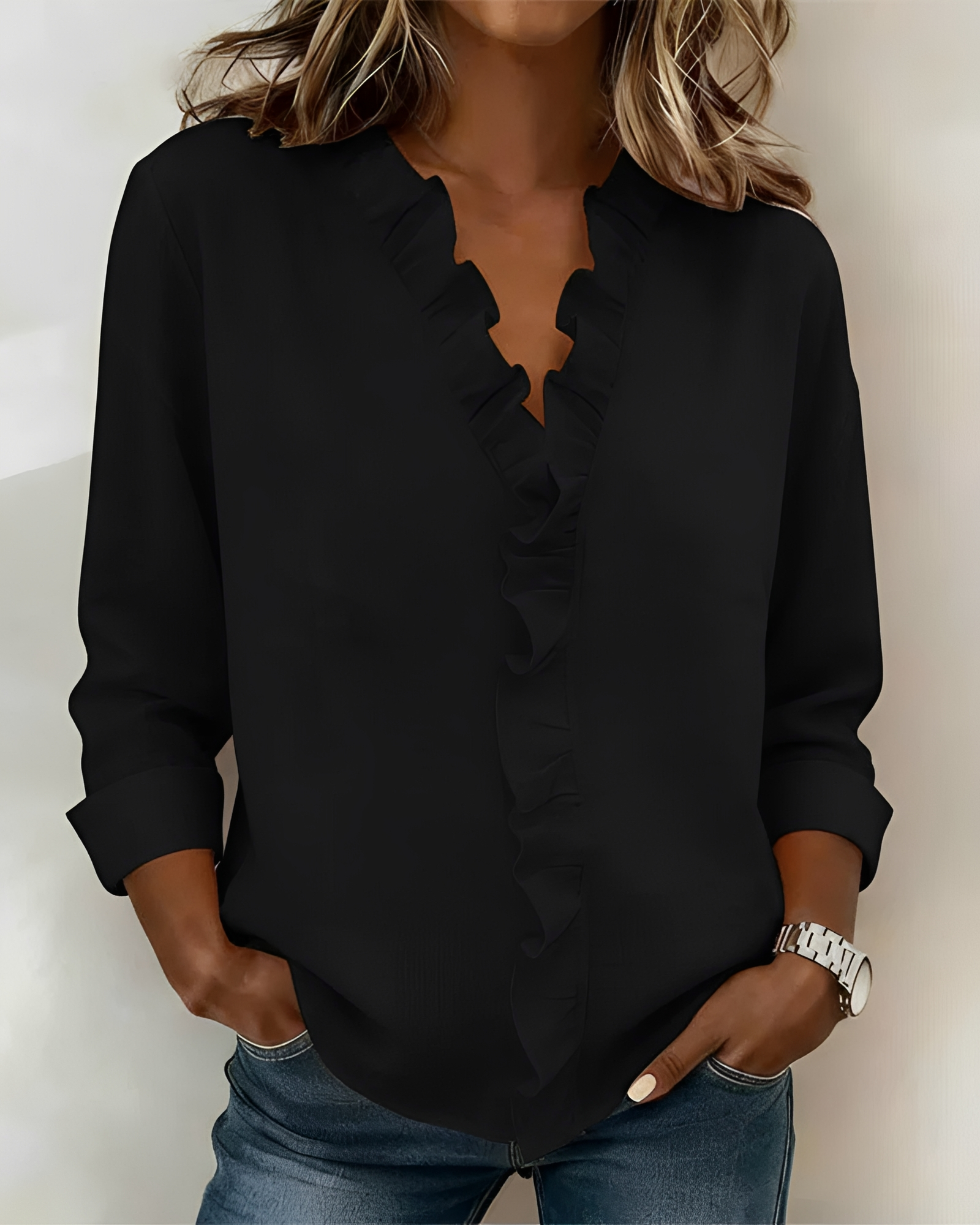 Marjorie - Blouse Élégante à Manches Longues