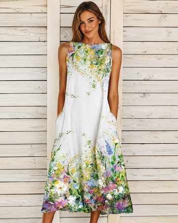Denique - Robe Midi Vintage Fluide