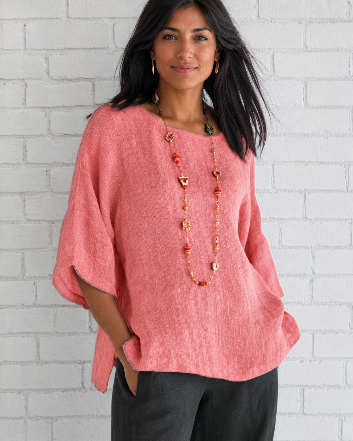 Natalina - Blouse Élégante à Col Rond