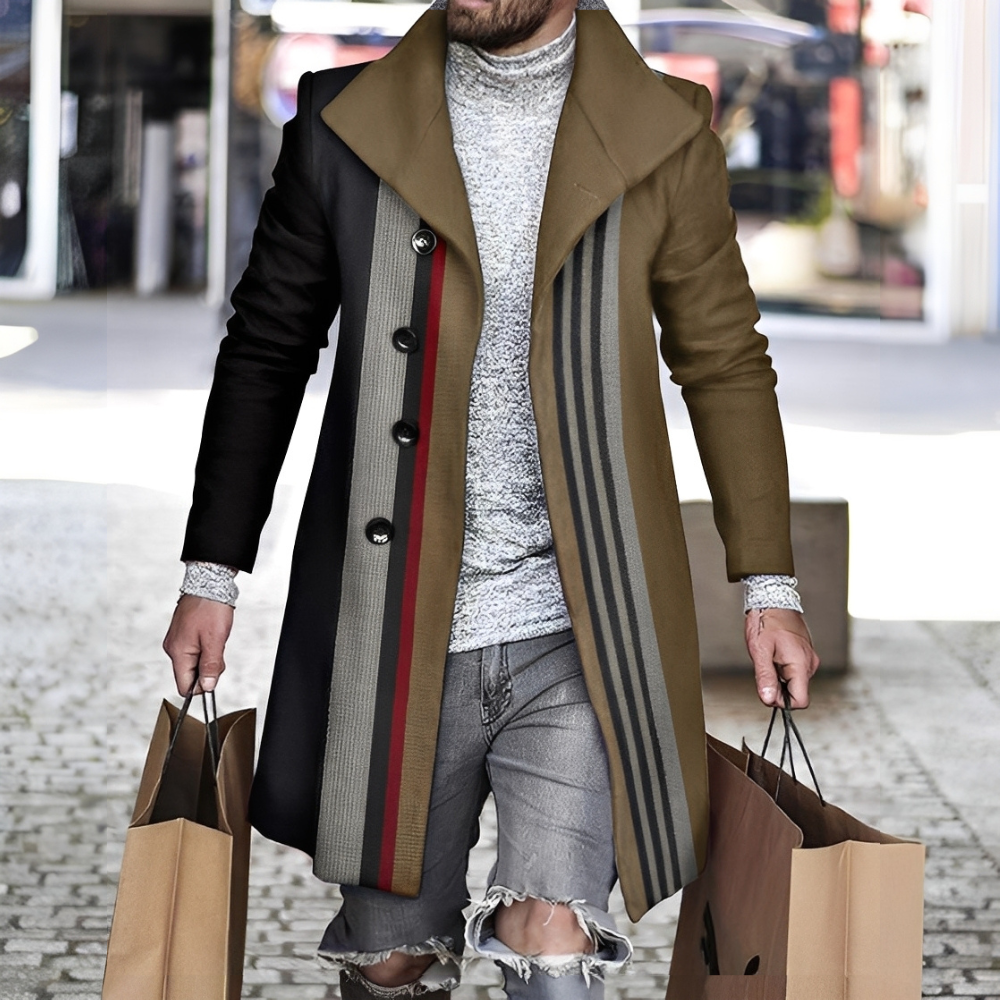 Terry - Manteau élégant en laine à carreaux pour homme