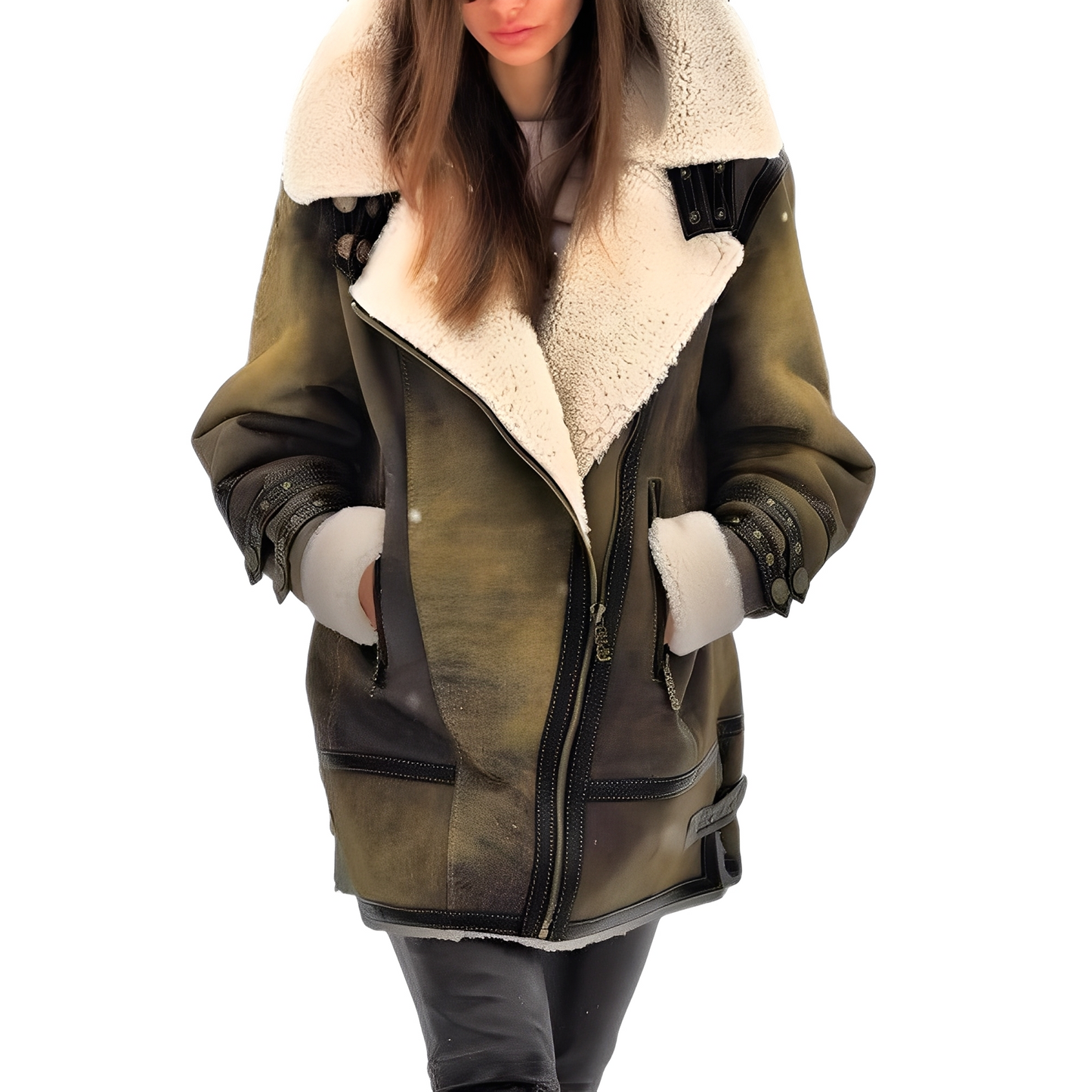 Leilani - Élégante veste en cuir avec doublure chaude pour femmes