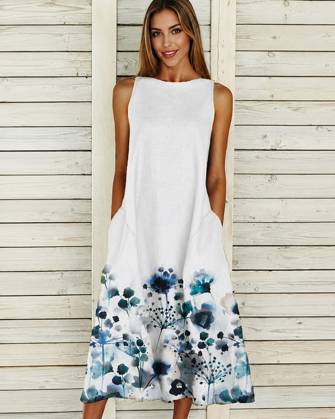 Denique - Robe Midi Vintage Fluide