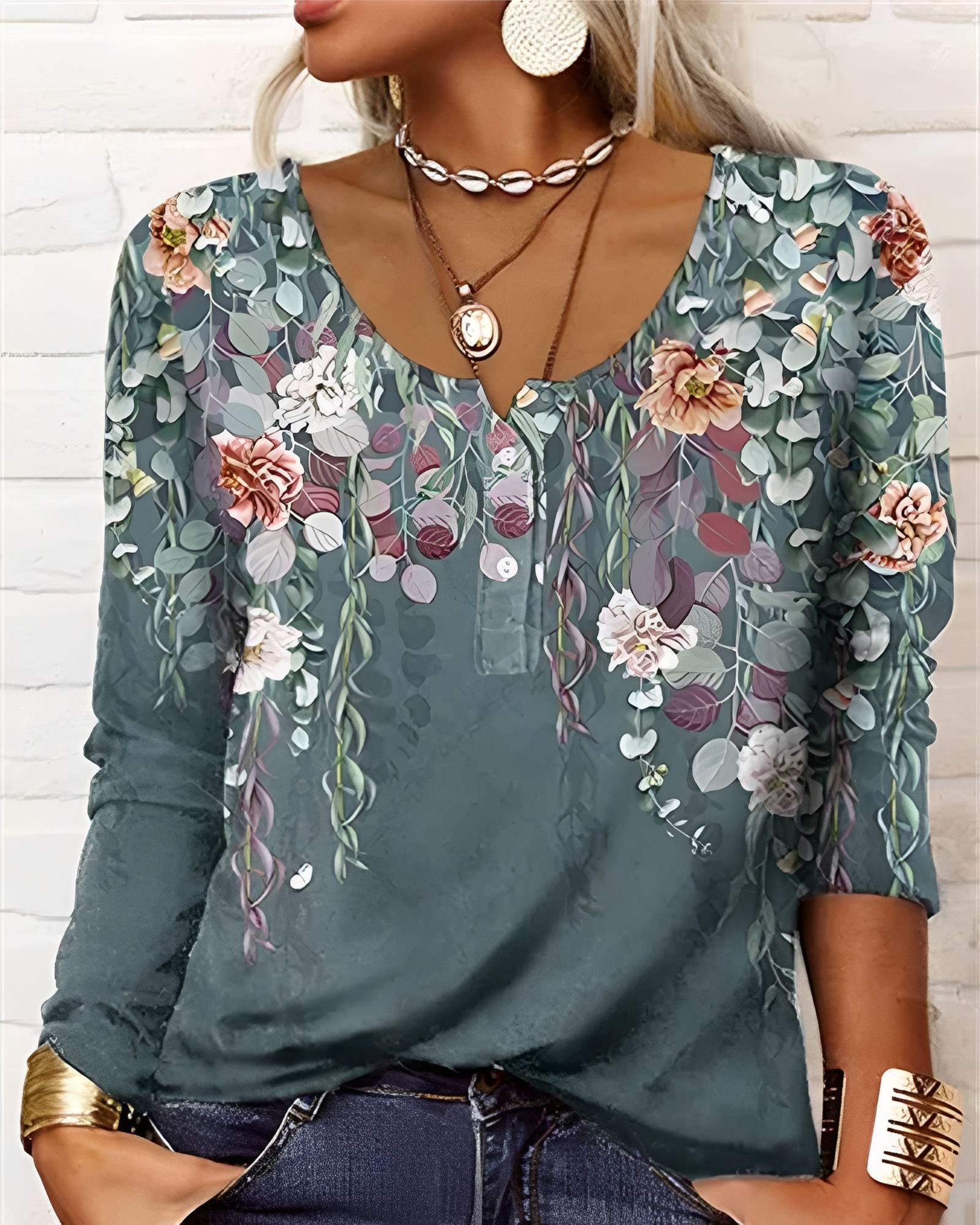 Alejandra - Blouse Élégante à Demi-Boutons