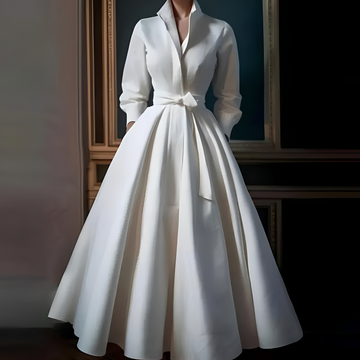 Megan - Robe longue chic avec ceinture pour femmes