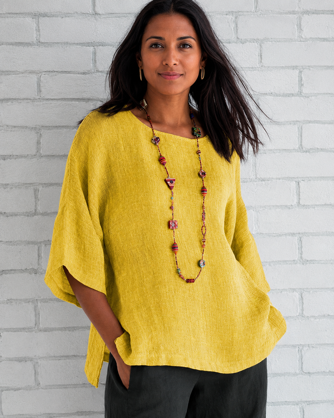Natalina - Blouse Élégante à Col Rond