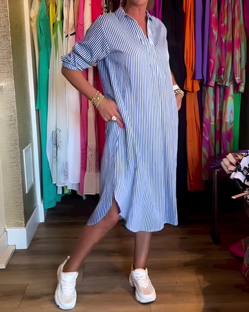 Célia - Robe Confortable à Col et Col en V