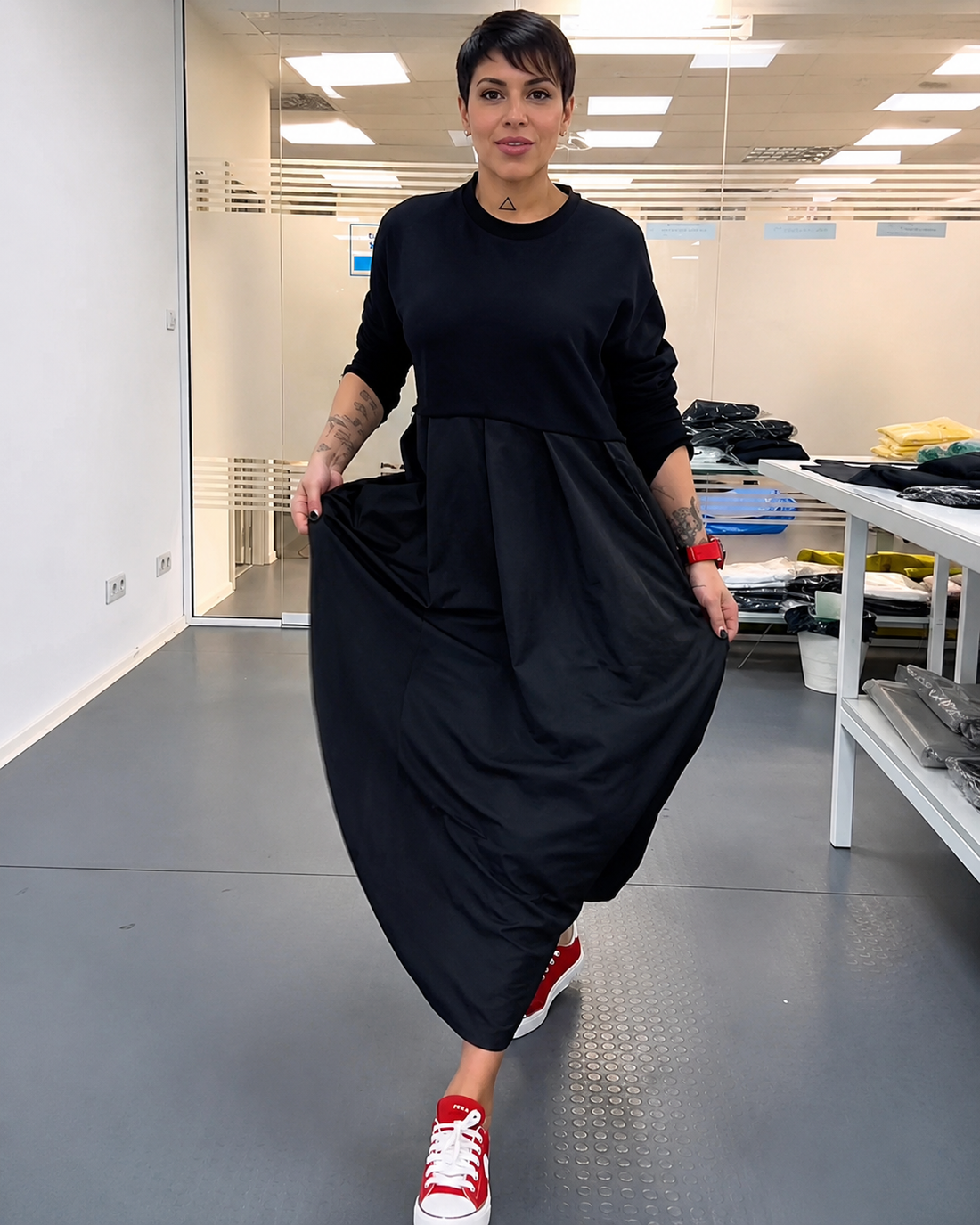 Imelda - Robe Décontractée à Col Rond