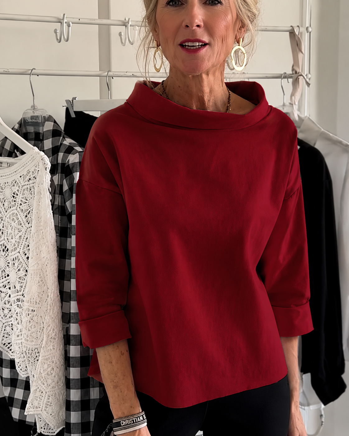 Elone - Blouse Ample Élégante à Col